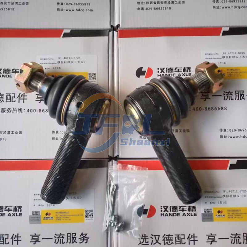Shacman Delong X3000M3000F3000H3000 ชิ้นส่วนรถบรรทุกระบบบังคับเลี้ยว: ข้อต่อลูกหมากก้านซ้ายและขวา 81.46711.6725