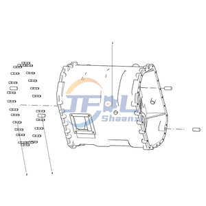  ชิ้นส่วนระบบรถไฟขับเคลื่อนรถบรรทุก Howo AC22090100104 ชุดประกอบตัวเรือนกลางเกียร์